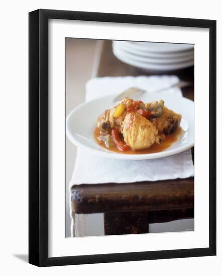 Coniglio in Peperonata (Rabbit with Peppers, Italy)-Jean Cazals-Framed Photographic Print