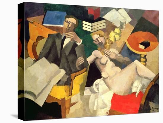 Conjugal Life, 1913 (Oil on Canvas)-Roger de La Fresnaye-Stretched Canvas