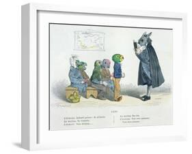 "Conjugate the Present Indicative, I Am Bored…"-Grandville-Framed Giclee Print