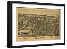 Conneaut, Ohio - Panoramic Map-Lantern Press-Framed Art Print