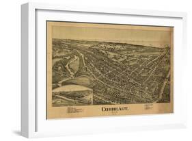 Conneaut, Ohio - Panoramic Map-Lantern Press-Framed Art Print