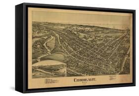 Conneaut, Ohio - Panoramic Map-Lantern Press-Framed Stretched Canvas