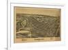 Conneaut, Ohio - Panoramic Map-Lantern Press-Framed Premium Giclee Print