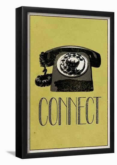 Connect Retro Telephone Player Art Poster Print-null-Framed Poster