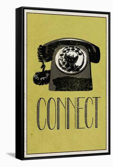 Connect Retro Telephone Player Art Poster Print-null-Framed Stretched Canvas