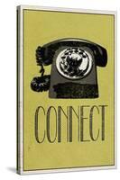Connect Retro Telephone Player Art Poster Print-null-Stretched Canvas
