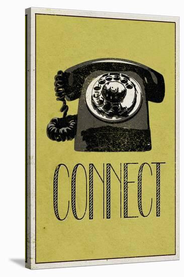 Connect Retro Telephone Player Art Poster Print-null-Stretched Canvas