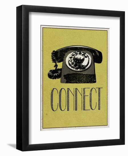 Connect Retro Telephone Player Art Poster Print-null-Framed Art Print