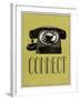 Connect Retro Telephone Player Art Poster Print-null-Framed Art Print