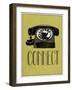 Connect Retro Telephone Player Art Poster Print-null-Framed Art Print