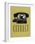 Connect Retro Telephone Player Art Poster Print-null-Framed Art Print