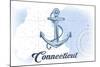 Connecticut - Anchor - Blue - Coastal Icon-Lantern Press-Mounted Art Print