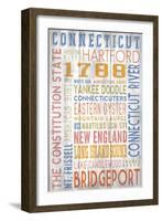 Connecticut - Barnwood Typography-Lantern Press-Framed Art Print