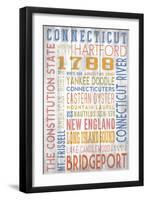 Connecticut - Barnwood Typography-Lantern Press-Framed Art Print