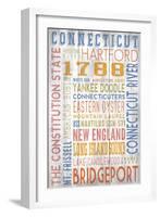 Connecticut - Barnwood Typography-Lantern Press-Framed Art Print