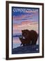 Connecticut - Bear and Cub-Lantern Press-Framed Art Print