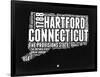 Connecticut Black and White Map-NaxArt-Framed Art Print