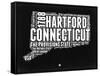 Connecticut Black and White Map-NaxArt-Framed Stretched Canvas