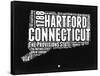 Connecticut Black and White Map-NaxArt-Framed Stretched Canvas