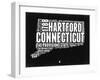 Connecticut Black and White Map-NaxArt-Framed Art Print