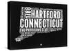 Connecticut Black and White Map-NaxArt-Stretched Canvas