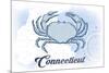 Connecticut - Crab - Blue - Coastal Icon-Lantern Press-Mounted Premium Giclee Print