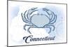 Connecticut - Crab - Blue - Coastal Icon-Lantern Press-Mounted Art Print