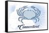 Connecticut - Crab - Blue - Coastal Icon-Lantern Press-Framed Stretched Canvas