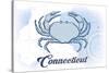 Connecticut - Crab - Blue - Coastal Icon-Lantern Press-Stretched Canvas
