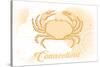 Connecticut - Crab - Yellow - Coastal Icon-Lantern Press-Stretched Canvas