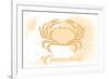 Connecticut - Crab - Yellow - Coastal Icon-Lantern Press-Framed Premium Giclee Print