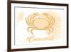 Connecticut - Crab - Yellow - Coastal Icon-Lantern Press-Framed Premium Giclee Print