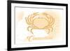 Connecticut - Crab - Yellow - Coastal Icon-Lantern Press-Framed Premium Giclee Print