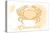 Connecticut - Crab - Yellow - Coastal Icon-Lantern Press-Stretched Canvas