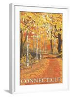 Connecticut, Fall Colors Scene-Lantern Press-Framed Art Print