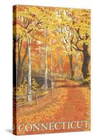 Connecticut, Fall Colors Scene-Lantern Press-Stretched Canvas