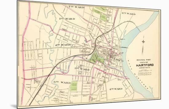 Connecticut: Hartford, Central, c.1893-null-Mounted Art Print