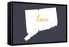 Connecticut - Home State - White on Gray-Lantern Press-Framed Stretched Canvas
