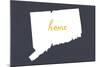 Connecticut - Home State - White on Gray-Lantern Press-Mounted Art Print