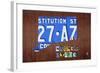 Connecticut License Plate Map-Design Turnpike-Framed Giclee Print