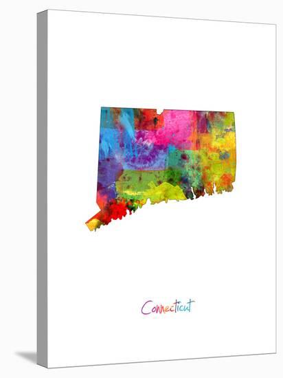 Connecticut Map-Michael Tompsett-Stretched Canvas