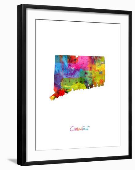 Connecticut Map-Michael Tompsett-Framed Art Print