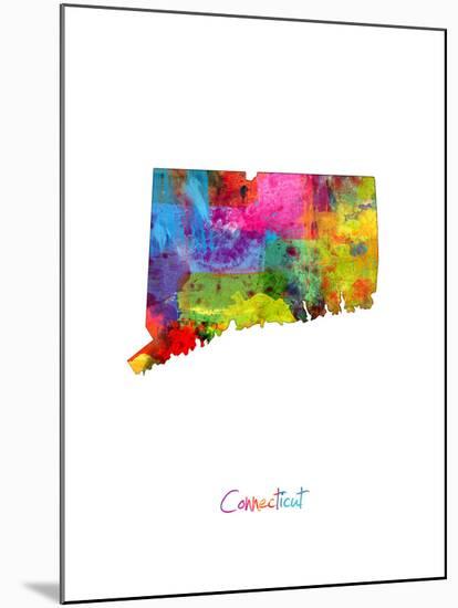 Connecticut Map-Michael Tompsett-Mounted Art Print