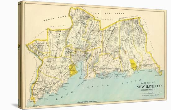 Connecticut: New Haven County South, c.1893-null-Stretched Canvas