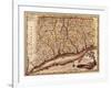 Connecticut - Panoramic Map-Lantern Press-Framed Art Print