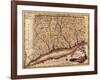 Connecticut - Panoramic Map-Lantern Press-Framed Art Print