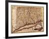 Connecticut - Panoramic Map-Lantern Press-Framed Art Print