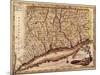 Connecticut - Panoramic Map-Lantern Press-Mounted Art Print