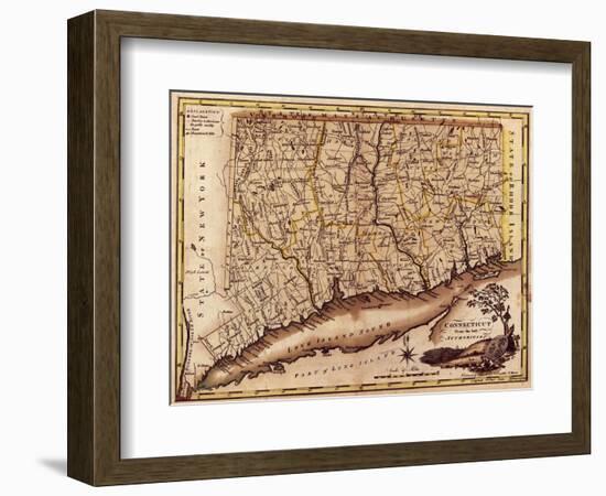 Connecticut - Panoramic Map-Lantern Press-Framed Art Print