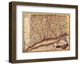 Connecticut - Panoramic Map-Lantern Press-Framed Art Print